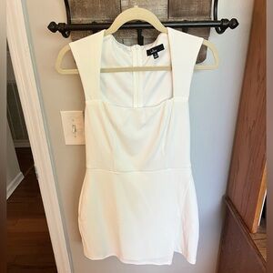 White Square Neck Skort Romper- NWT